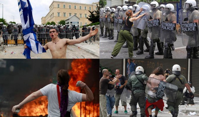 Греческие демонстрации (35 фото)