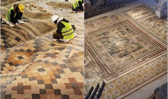 Где можно увидеть самую большую в мире мозаику, которую легко спутать с ковром (6 фото)