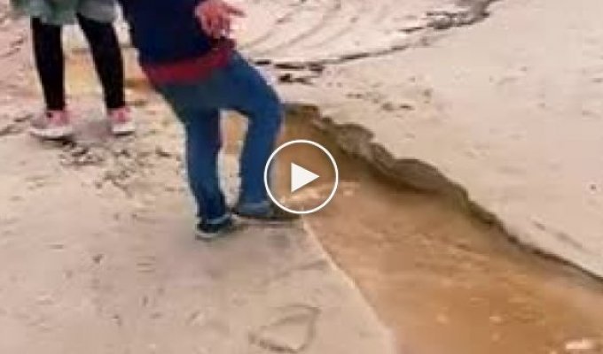 Children wanted to make a waterfall on the beach, but accidentally broke the ecosystem