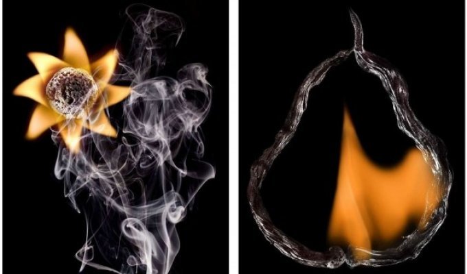 Художник создает уникальные миниатюры из сгоревших спичек и огня (6 фото)