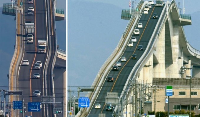 Самый необычный мост в Японии (3 фото)