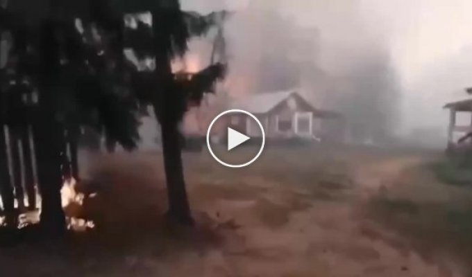В Якутии произошел масштабный лесной пожар, огонь перекинулся на дома местных жителей