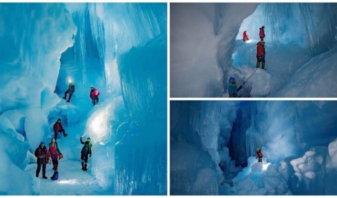 Украинцы нашли в Антарктиде «затерянную» пещеру (4 фото)