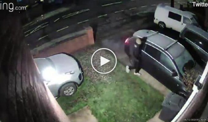 The thief slammed the car owner into a brick wall