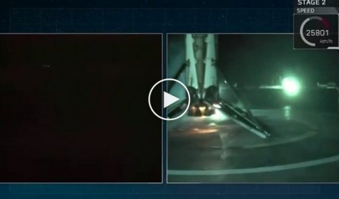SpaceX повторно посадила первую ступень ракеты на платформу в океане
