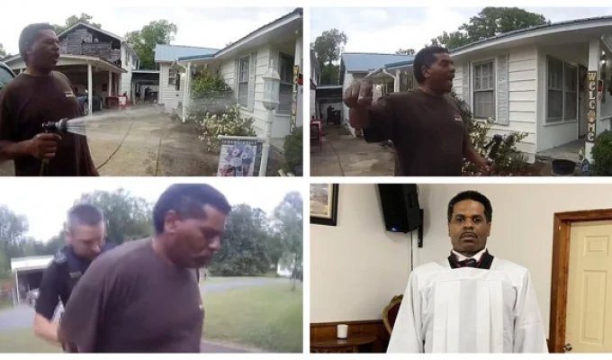 A black pastor was arrested when he was watering his neighbor's flowers (7 photos + 2 videos)