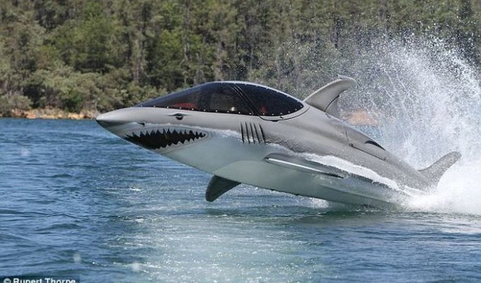Мини субмарина в виде акулы (4 фото)