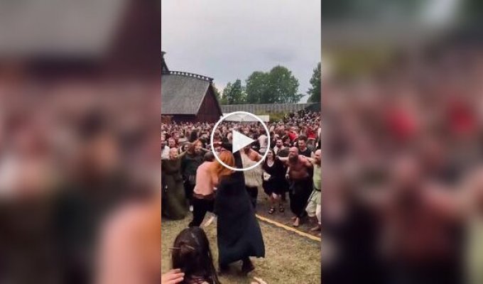 The atmosphere at a Viking festival in Norway