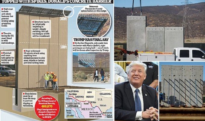 Стена на границе США и Мексики: мега-стройка в фотографиях (16 фото + 1 видео)