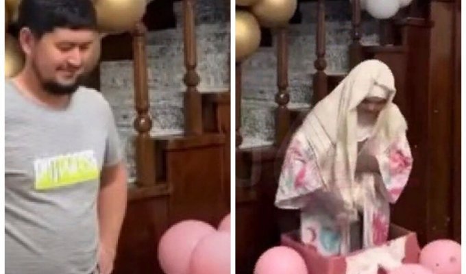 In Kazakhstan, a woman gave her husband a second wife for his birthday (3 photos + 1 video)