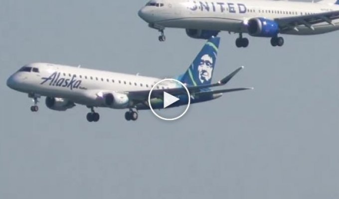 Два самолета одновременно заходят на посадку