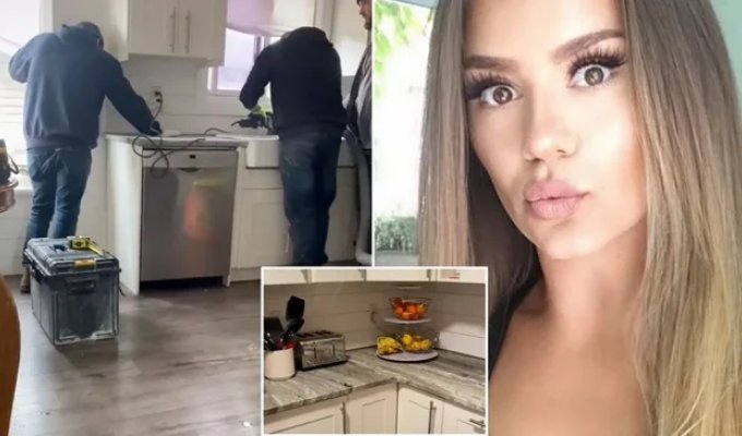 Builders got the address wrong and accidentally renovated the kitchen while the owner was away (3 photos + 1 video)