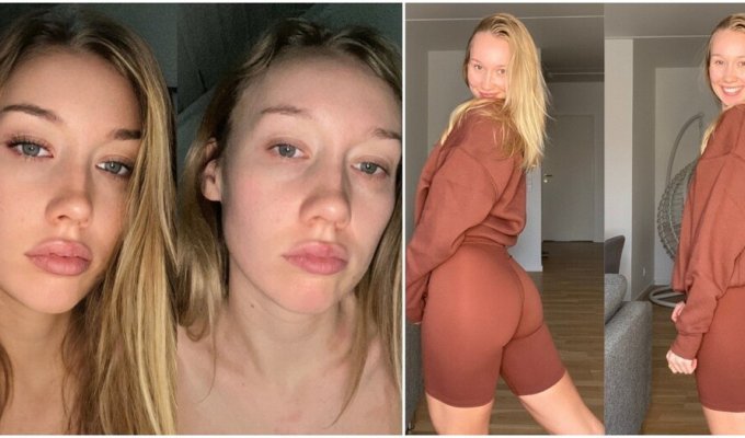 The girl revealed the secrets of a slender body in a photo in social networks - and this is a complete fake (16 photos)
