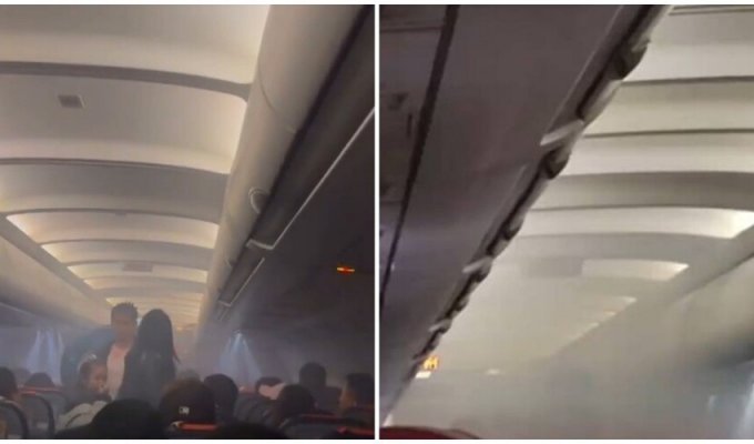 In China, a plane made an emergency landing in Hong Kong due to an explosion on board (2 photos + 1 video)