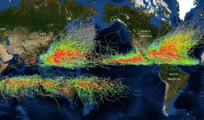 Why can't a single hurricane cross the equator? (5 photos)