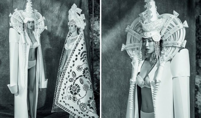 Великолепные бумажные платья художницы Аси Козиной (10 фото)