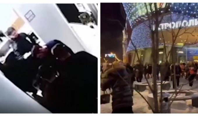 Посетитель ТЦ «Метрополис» в Москве угрожал взорвать себя гранатой (2 фото + 3 видео)