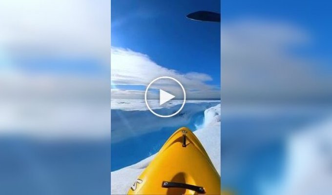 Extreme descent down an ice waterfall in Spitsbergen