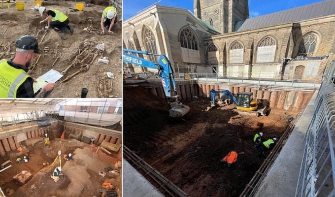 Archaeologists have found a Roman temple under Leicester Cathedral (12 photos + 1 video)