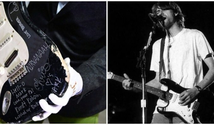 Разбитую гитару Курта Кобейна продали за 600 тысяч долларов (3 фото)