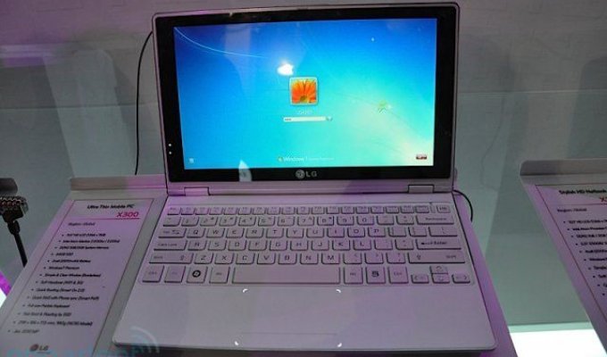 LG X300 - стильный и очень тонкий ноутбук (9 фото)