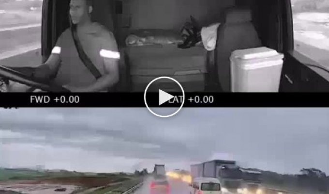 A truck driver began to whistle to prevent an accident