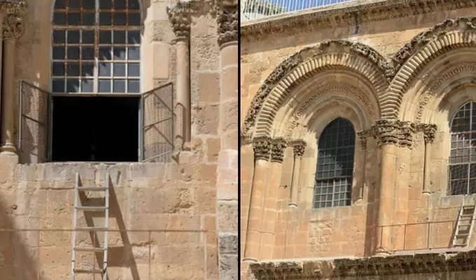 Як дерев'яні сходи стали символом статус-кво в Храмі Гробу Господнього в Єрусалимі (4 фото)