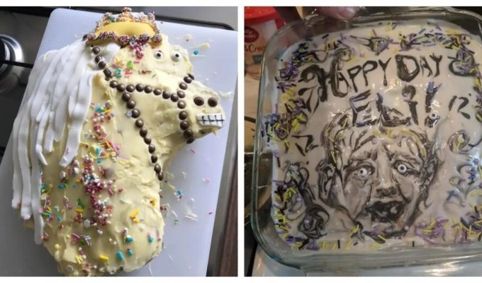 15 nightmare cakes that make you feel uneasy (16 photos)