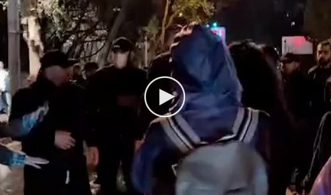 In Georgia, a group of titushki attacked protesters against the law on foreign agents