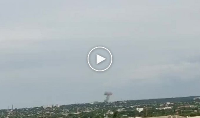 Several explosions rumbled in Russian-occupied Luhansk, clouds of smoke rise over the city