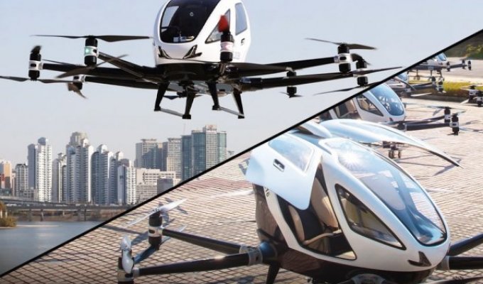 Air taxis will begin to be sold in China (4 photos + video)