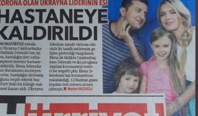 Турецкая газета Hurriyet перепутала жену Владимира Зеленского
