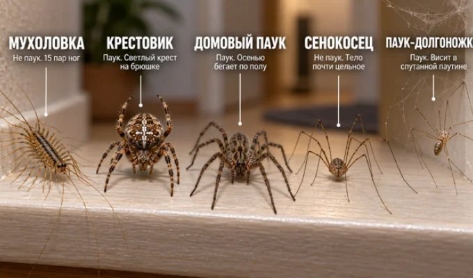 Spiders inside your home in September: Two of them aren't even spiders (13 photos)