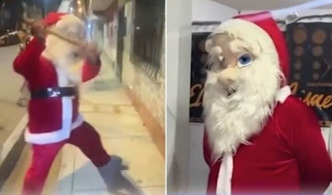 A policeman dressed as Santa Claus arrested drug dealers (2 photos + 1 video)