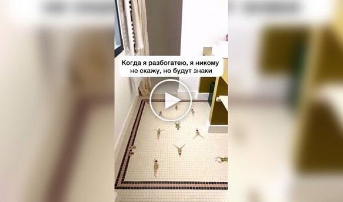 Креативный пол: необычная мозаика в ванной