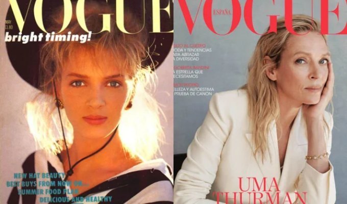 Ума Турман: від першої обкладинки Vogue у 15 років до повернення через 40 років (16 фото)