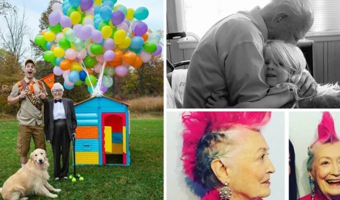 35 grandchildren who were incredibly lucky with their grandparents (36 photos)