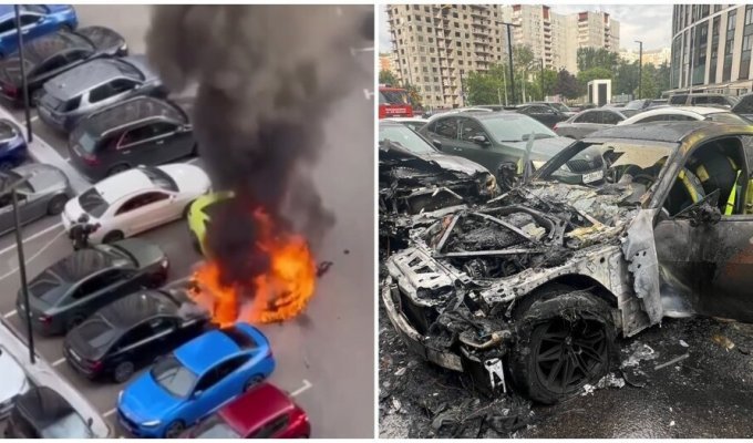 A Russian burned his neighbor’s expensive car because of the loud exhaust and the habit of parking haphazardly (4 photos + 3 videos)