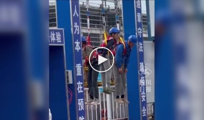 Chinese construction workers were hung as punishment for violating safety regulations during high-altitude work