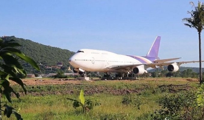 Жители тайской деревни обнаружили в поле Boeing 747 (5 фото + 1 видео)