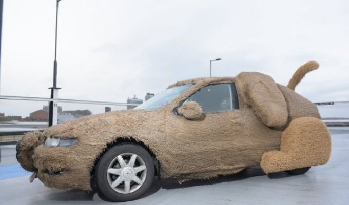 Британец превратил свою машину в плюшевую собаку (7 фото)