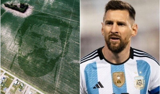 A farmer from Argentina made a portrait of Messi on the field (10 photos)