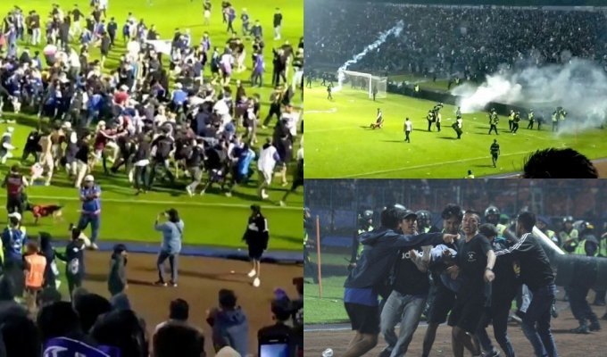 Более 120 человек погибли на футбольном матче в Индонезии (6 фото + 1 видео)