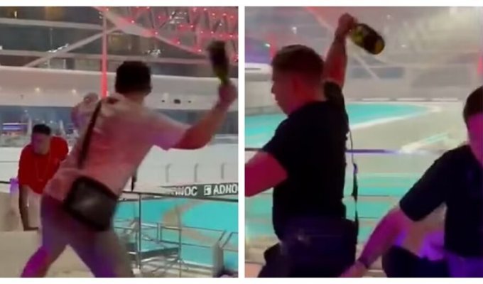 Drunk Britons got into a fight at the Abu Dhabi Grand Prix (7 photos + 1 video)
