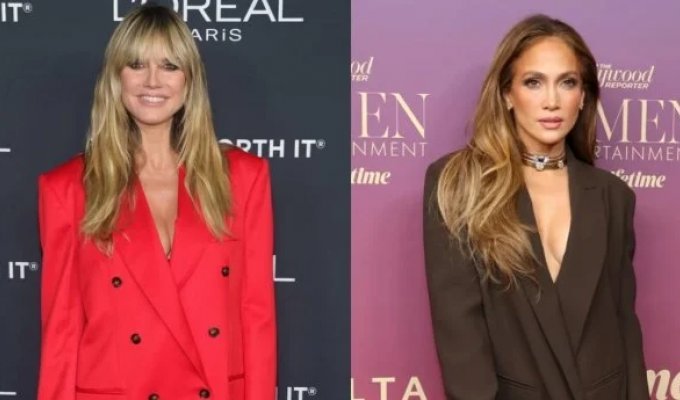 Who Wore the "Naked Dress" Better? Heidi Klum vs. Jennifer Lopez (Photos + 2 Videos)