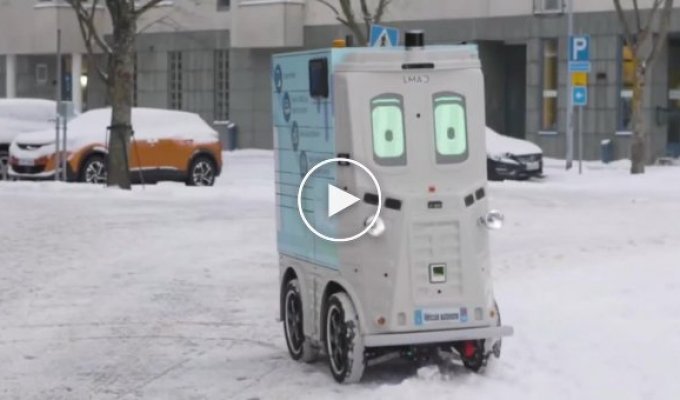 В Финляндии запустили самоуправляемые роботы-постаматы, которые катаются по городу и развозят жителям посылки