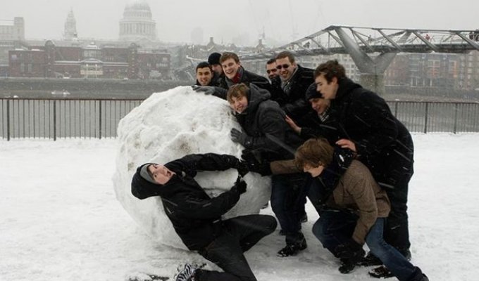 Снегопад в Лондоне (57 фото)