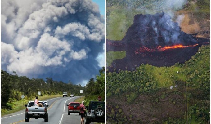 Из-за извержения вулкана на Гавайях объявлен красный уровень тревоги (18 фото + 1 видео)