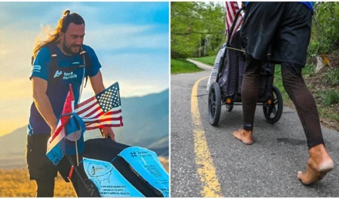 A Dutchman walked barefoot for 175 days and broke a world record (4 photos + 1 video)