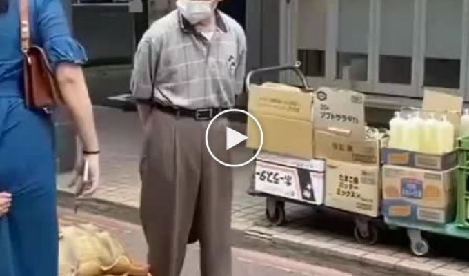 69-летний японец Хисао Митани выгуливает необычного питомца